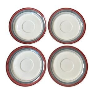 Vintage Nancy Calhoun Rondo “Wine” Colorway Saucer Plates Japan Set Of 4